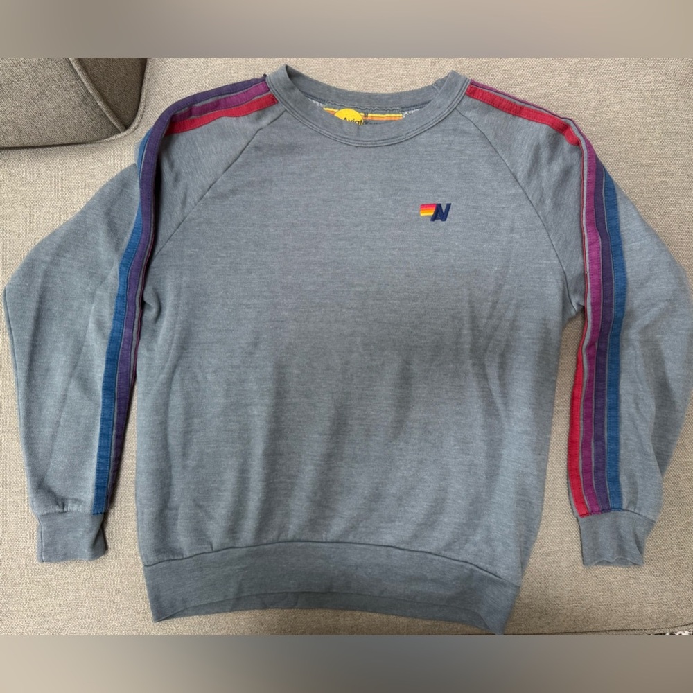 Aviator Nation crewneck.  Blueish grey. Size medium.